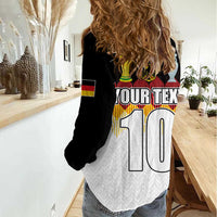 Custom Germany Football Women Casual Shirt Die Mannschaft Championship Titles World and Euro - Wonder Print Shop