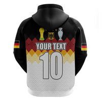 Custom Germany Football Zip Hoodie Die Mannschaft Championship Titles World and Euro - Wonder Print Shop