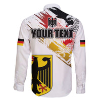 Personalised Germany Seal and Eagle Grunge Flag Family Matching Off The Shoulder Long Sleeve Dress and Hawaiian Shirt - Wonder Print Shop