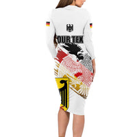 Personalised Germany Seal and Eagle Grunge Flag Long Sleeve Bodycon Dress - Wonder Print Shop