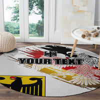 Personalised Germany Seal and Eagle Grunge Flag Round Carpet