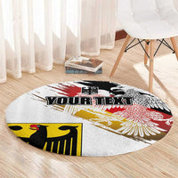Personalised Germany Seal and Eagle Grunge Flag Round Carpet