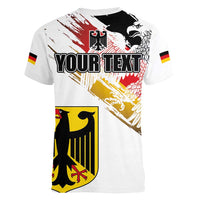 Personalised Germany Seal and Eagle Grunge Flag Women V-Neck T-Shirt - Wonder Print Shop