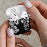 Japanese Irezumi and Hawaiian Polynesian Art Tattoo AirPods Case Black Color - Wonder Print Shop