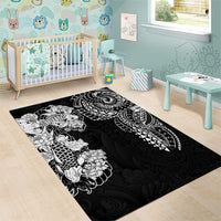 Japanese Irezumi and Hawaiian Polynesian Art Tattoo Area Rug Black Color - Wonder Print Shop