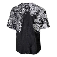 Japanese Irezumi and Hawaiian Polynesian Art Tattoo Baseball Jersey Black Color - Wonder Print Shop