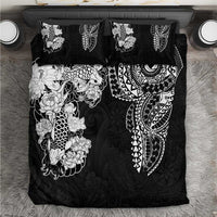 Japanese Irezumi and Hawaiian Polynesian Art Tattoo Bedding Set Black Color - Wonder Print Shop
