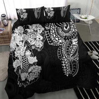 Japanese Irezumi and Hawaiian Polynesian Art Tattoo Bedding Set Black Color - Wonder Print Shop