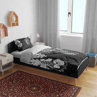 Japanese Irezumi and Hawaiian Polynesian Art Tattoo Bedding Set Black Color - Wonder Print Shop