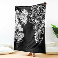Japanese Irezumi and Hawaiian Polynesian Art Tattoo Blanket Black Color - Wonder Print Shop