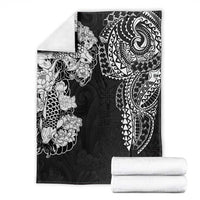 Japanese Irezumi and Hawaiian Polynesian Art Tattoo Blanket Black Color - Wonder Print Shop