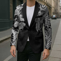 Japanese Irezumi and Hawaiian Polynesian Art Tattoo Blazer Black Color - Wonder Print Shop