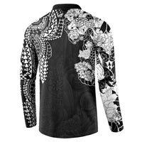 Japanese Irezumi and Hawaiian Polynesian Art Tattoo Button Sweatshirt Black Color - Wonder Print Shop