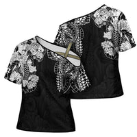 Japanese Irezumi and Hawaiian Polynesian Art Tattoo Cross Shoulder Shirt Black Color - Wonder Print Shop
