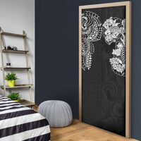 Japanese Irezumi and Hawaiian Polynesian Art Tattoo Door Cover Black Color - Wonder Print Shop
