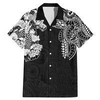 Japanese Irezumi and Hawaiian Polynesian Art Tattoo Family Matching Mermaid Dress and Hawaiian Shirt Black Color - Wonder Print Shop