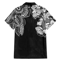 Japanese Irezumi and Hawaiian Polynesian Art Tattoo Family Matching Puletasi and Hawaiian Shirt Black Color - Wonder Print Shop