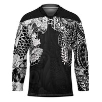 Japanese Irezumi and Hawaiian Polynesian Art Tattoo Hockey Jersey Black Color - Wonder Print Shop