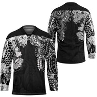 Japanese Irezumi and Hawaiian Polynesian Art Tattoo Hockey Jersey Black Color - Wonder Print Shop