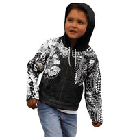 Japanese Irezumi and Hawaiian Polynesian Art Tattoo Kid Hoodie Black Color - Wonder Print Shop