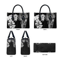 Japanese Irezumi and Hawaiian Polynesian Art Tattoo Leather Bag Black Color - Wonder Print Shop