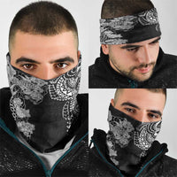 Japanese Irezumi and Hawaiian Polynesian Art Tattoo Neck Gaiter Black Color - Wonder Print Shop