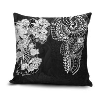 Japanese Irezumi and Hawaiian Polynesian Art Tattoo Pillow Cover Black Color - Wonder Print Shop