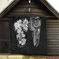 Japanese Irezumi and Hawaiian Polynesian Art Tattoo Quilt Black Color - Wonder Print Shop