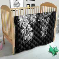 Japanese Irezumi and Hawaiian Polynesian Art Tattoo Quilt Black Color - Wonder Print Shop