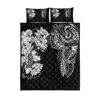 Japanese Irezumi and Hawaiian Polynesian Art Tattoo Quilt Bed Set Black Color - Wonder Print Shop