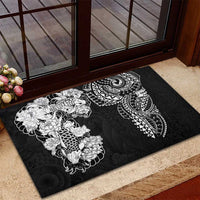 Japanese Irezumi and Hawaiian Polynesian Art Tattoo Rubber Doormat Black Color - Wonder Print Shop