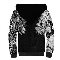 Japanese Irezumi and Hawaiian Polynesian Art Tattoo Sherpa Hoodie Black Color - Wonder Print Shop