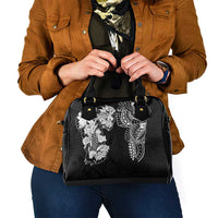 Japanese Irezumi and Hawaiian Polynesian Art Tattoo Shoulder Handbag Black Color - Wonder Print Shop