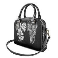 Japanese Irezumi and Hawaiian Polynesian Art Tattoo Shoulder Handbag Black Color - Wonder Print Shop