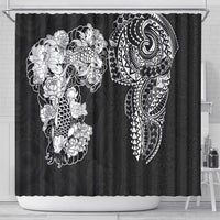 Japanese Irezumi and Hawaiian Polynesian Art Tattoo Shower Curtain Black Color - Wonder Print Shop