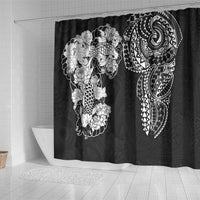 Japanese Irezumi and Hawaiian Polynesian Art Tattoo Shower Curtain Black Color - Wonder Print Shop