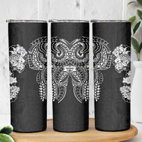 Japanese Irezumi and Hawaiian Polynesian Art Tattoo Skinny Tumbler Black Color - Wonder Print Shop