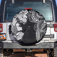 Japanese Irezumi and Hawaiian Polynesian Art Tattoo Spare Tire Cover Black Color - Wonder Print Shop
