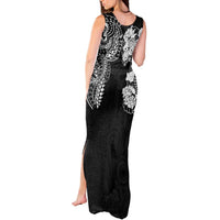 Japanese Irezumi and Hawaiian Polynesian Art Tattoo Tank Maxi Dress Black Color - Wonder Print Shop