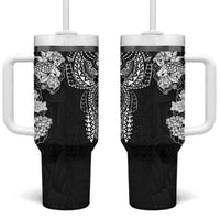 Japanese Irezumi and Hawaiian Polynesian Art Tattoo Tumbler With Handle Black Color - Wonder Print Shop