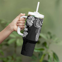 Japanese Irezumi and Hawaiian Polynesian Art Tattoo Tumbler With Handle Black Color - Wonder Print Shop