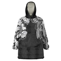 Japanese Irezumi and Hawaiian Polynesian Art Tattoo Wearable Blanket Hoodie Black Color - Wonder Print Shop