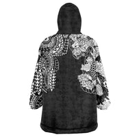Japanese Irezumi and Hawaiian Polynesian Art Tattoo Wearable Blanket Hoodie Black Color - Wonder Print Shop