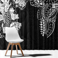 Japanese Irezumi and Hawaiian Polynesian Art Tattoo Window Curtain Black Color - Wonder Print Shop