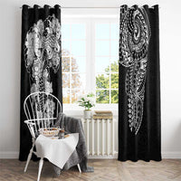 Japanese Irezumi and Hawaiian Polynesian Art Tattoo Window Curtain Black Color - Wonder Print Shop