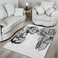 Japanese Irezumi and Hawaiian Polynesian Art Tattoo Area Rug White Color - Wonder Print Shop