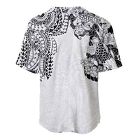 Japanese Irezumi and Hawaiian Polynesian Art Tattoo Baseball Jersey White Color - Wonder Print Shop