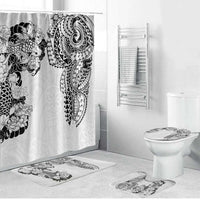 Japanese Irezumi and Hawaiian Polynesian Art Tattoo Bathroom Set White Color - Wonder Print Shop