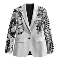 Japanese Irezumi and Hawaiian Polynesian Art Tattoo Blazer White Color - Wonder Print Shop