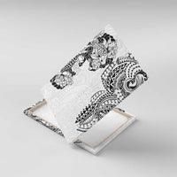 Japanese Irezumi and Hawaiian Polynesian Art Tattoo Canvas Wall Art White Color - Wonder Print Shop